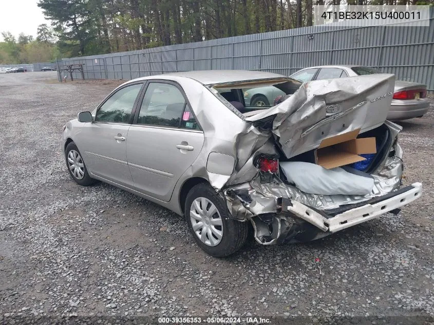 4T1BE32K15U400011 2005 Toyota Camry Le/Se/Std/Xle