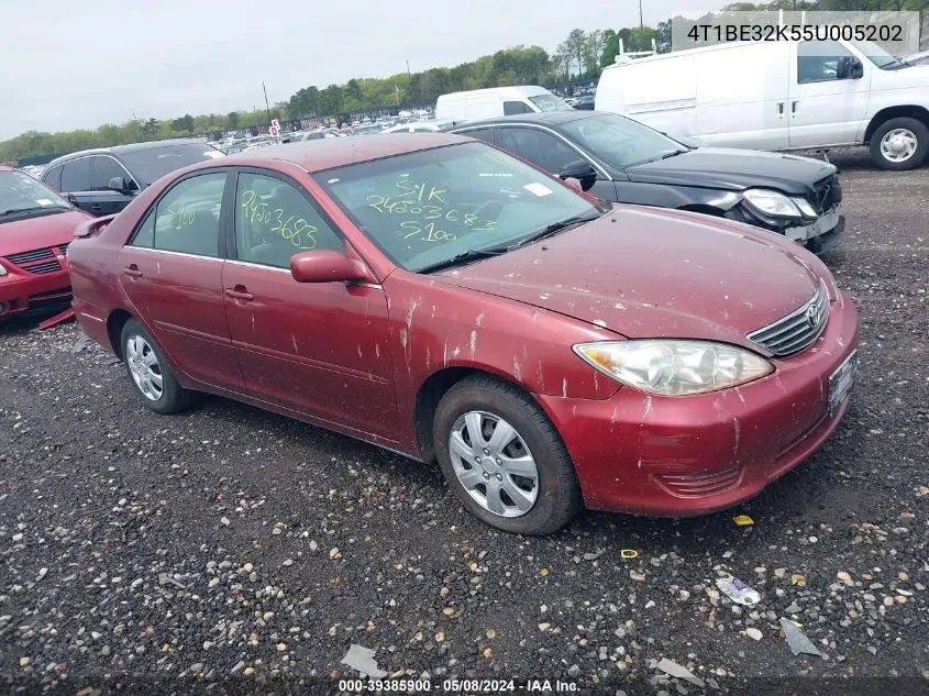 2005 Toyota Camry Le VIN: 4T1BE32K55U005202 Lot: 39385900