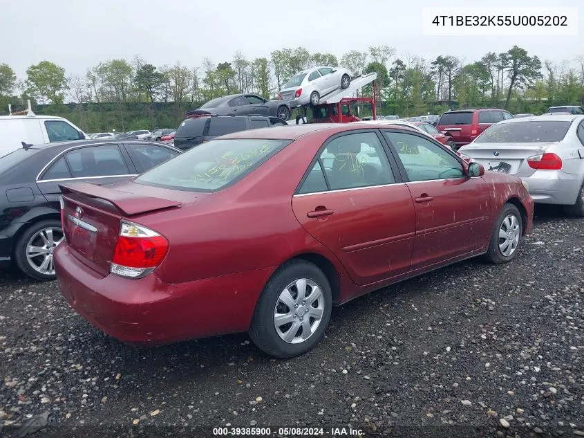 2005 Toyota Camry Le VIN: 4T1BE32K55U005202 Lot: 39385900