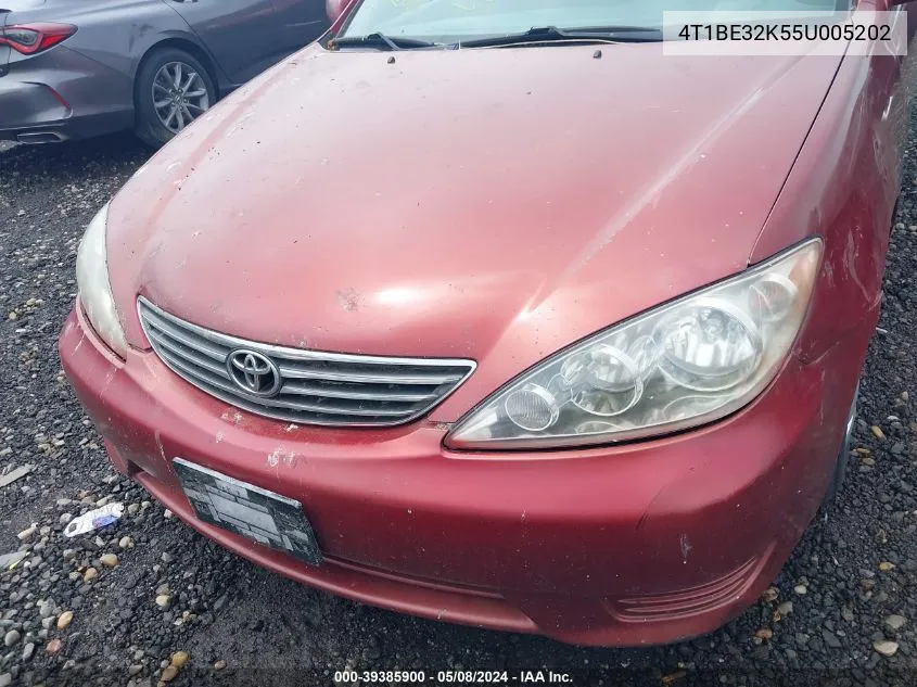 2005 Toyota Camry Le VIN: 4T1BE32K55U005202 Lot: 39385900