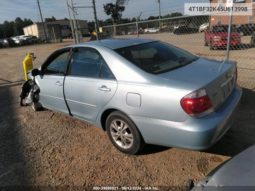 2005 Toyota Camry Le V6 VIN: 4T1BF32K45U613998 Lot: 39595921