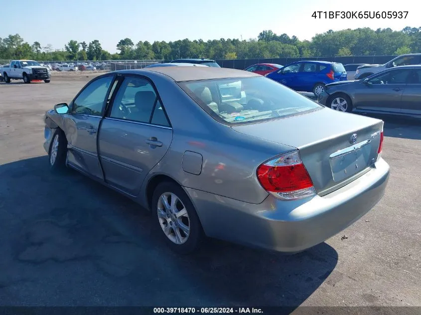 2005 Toyota Camry Xle V6 VIN: 4T1BF30K65U605937 Lot: 39718470