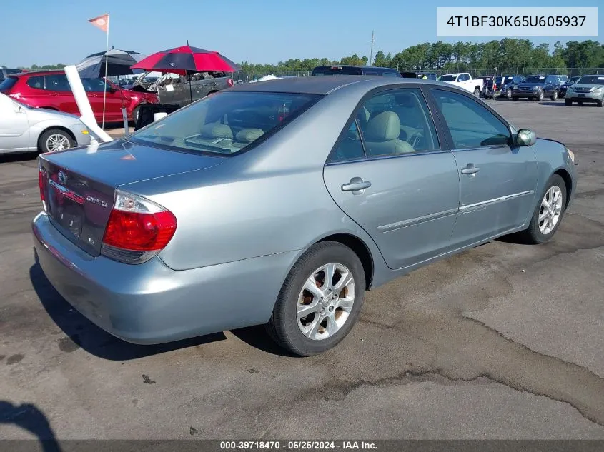 2005 Toyota Camry Xle V6 VIN: 4T1BF30K65U605937 Lot: 39718470