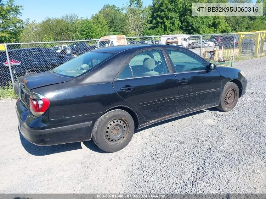 2005 Toyota Camry Le VIN: 4T1BE32K95U060316 Lot: 39781848