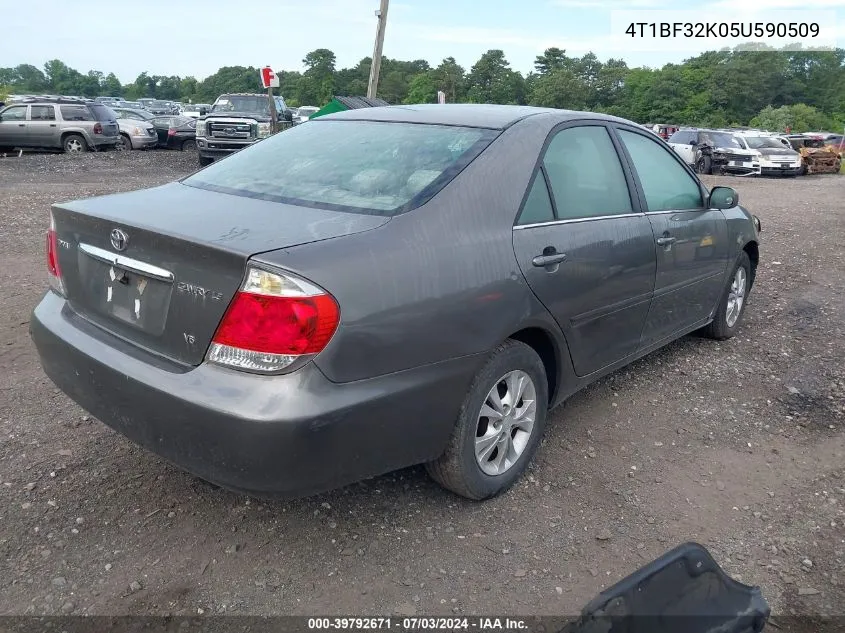 2005 Toyota Camry Le V6 VIN: 4T1BF32K05U590509 Lot: 39792671