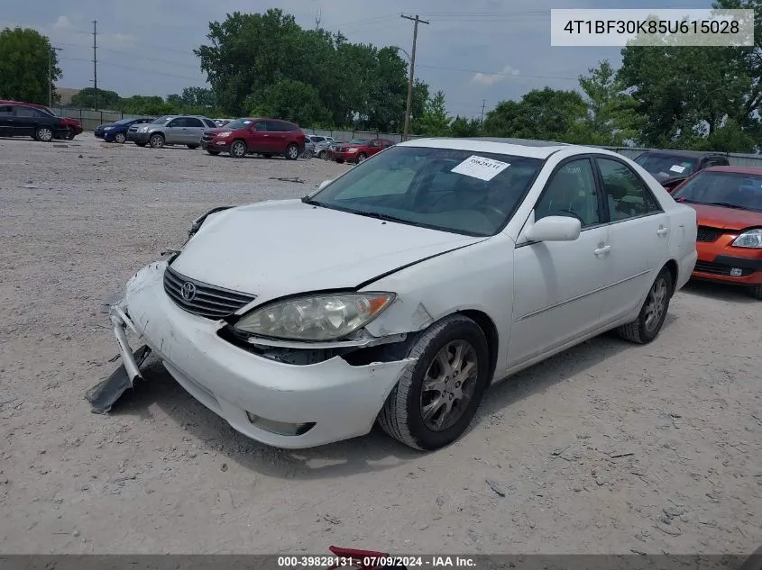 2005 Toyota Camry Xle V6 VIN: 4T1BF30K85U615028 Lot: 39828131