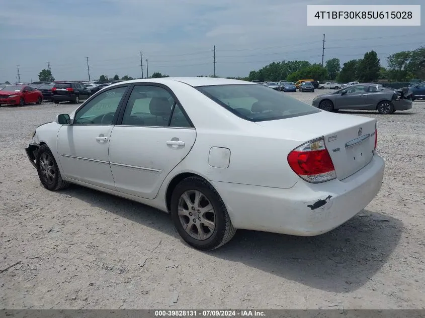 2005 Toyota Camry Xle V6 VIN: 4T1BF30K85U615028 Lot: 39828131