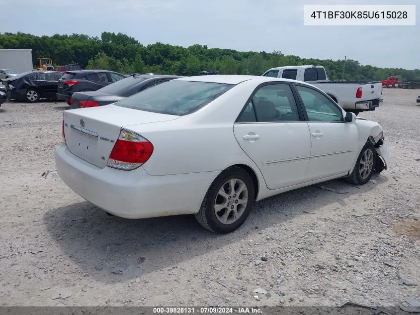 2005 Toyota Camry Xle V6 VIN: 4T1BF30K85U615028 Lot: 39828131