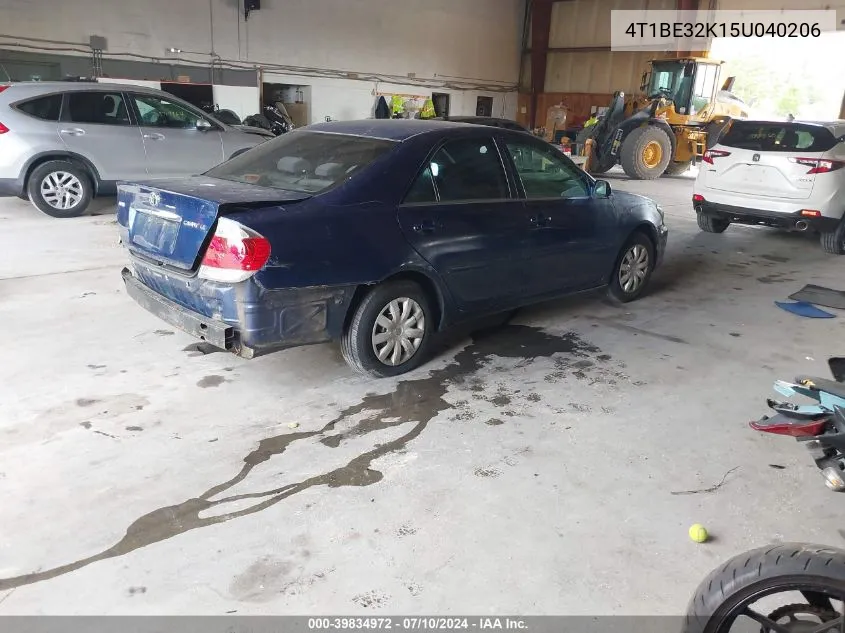 2005 Toyota Camry Le VIN: 4T1BE32K15U040206 Lot: 39834972