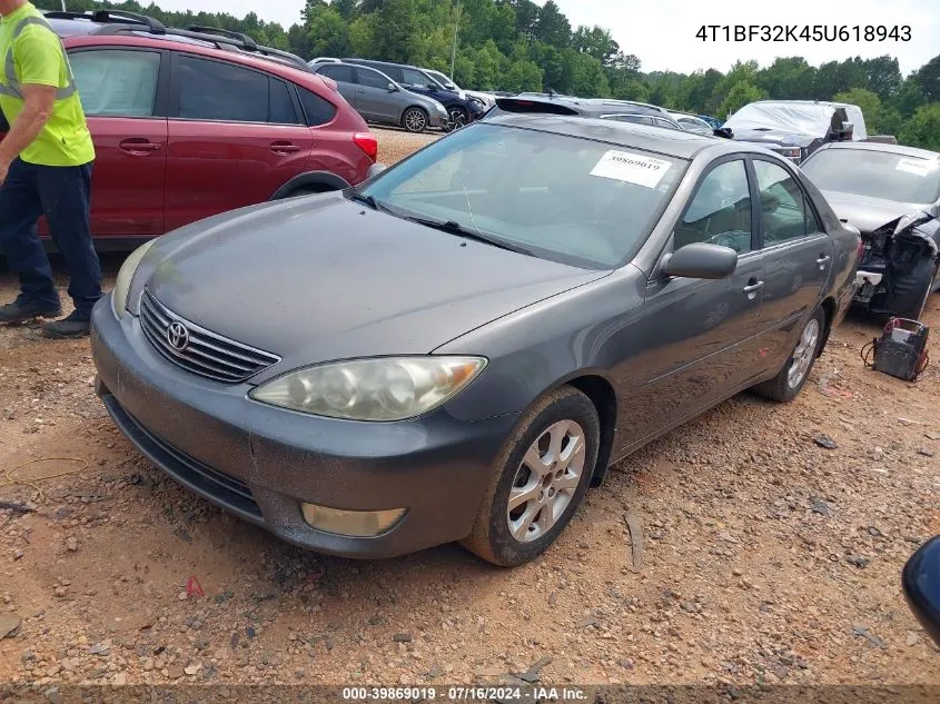 2005 Toyota Camry Xle V6 VIN: 4T1BF32K45U618943 Lot: 39869019