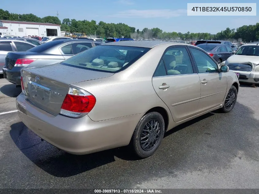 2005 Toyota Camry Le VIN: 4T1BE32K45U570850 Lot: 39897913