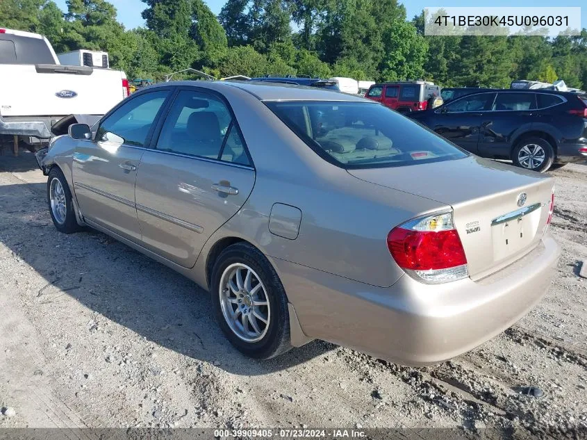 2005 Toyota Camry Xle VIN: 4T1BE30K45U096031 Lot: 39909405