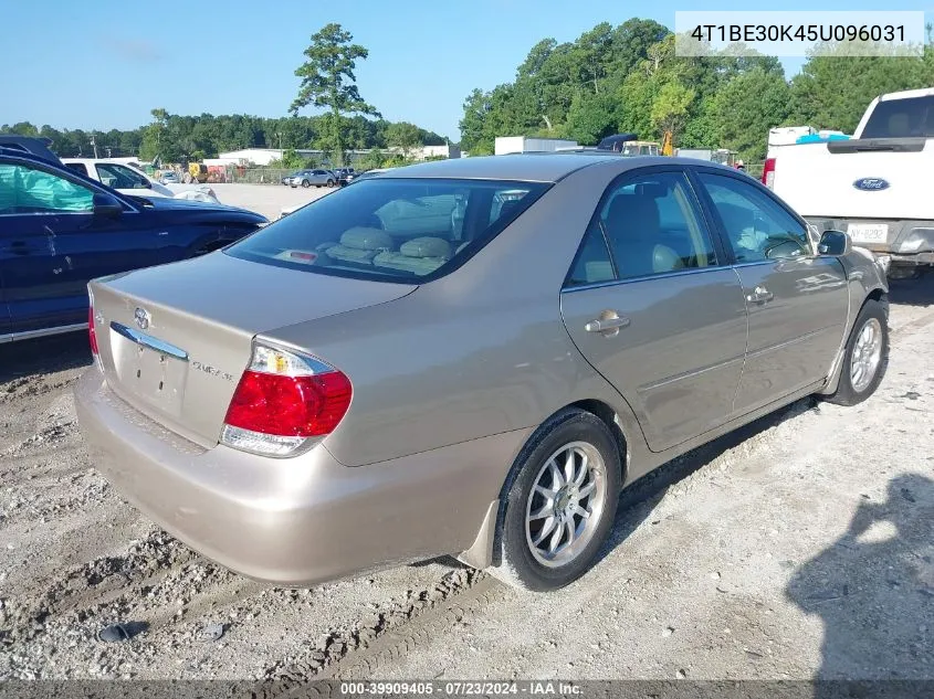 2005 Toyota Camry Xle VIN: 4T1BE30K45U096031 Lot: 39909405