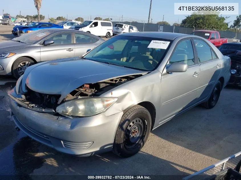 2005 Toyota Camry Le VIN: 4T1BE32K35U568135 Lot: 39932782