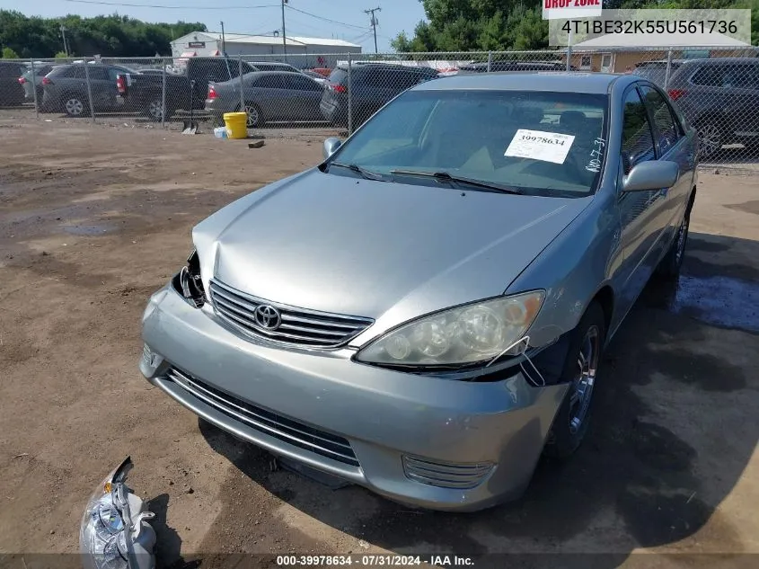 2005 Toyota Camry Le/Se/Std/Xle VIN: 4T1BE32K55U561736 Lot: 39978634