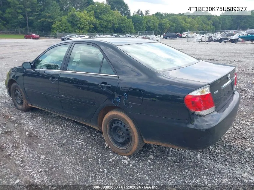 2005 Toyota Camry Le VIN: 4T1BE30K75U589377 Lot: 39982050