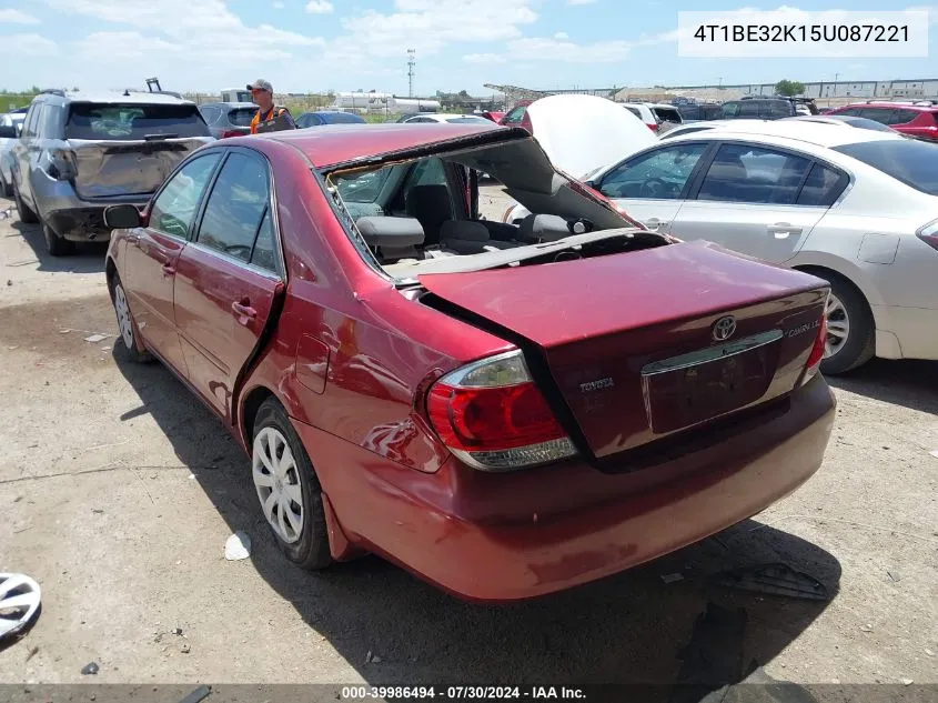 2005 Toyota Camry Le VIN: 4T1BE32K15U087221 Lot: 39986494