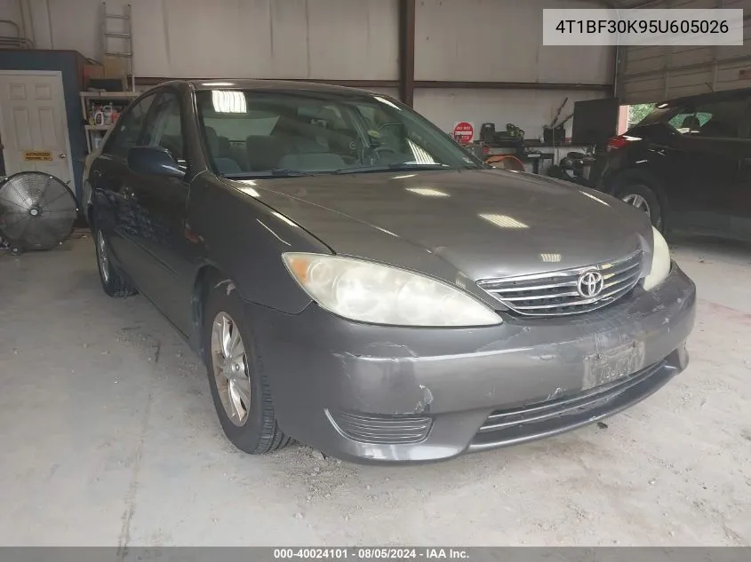 2005 Toyota Camry Le V6 VIN: 4T1BF30K95U605026 Lot: 40024101