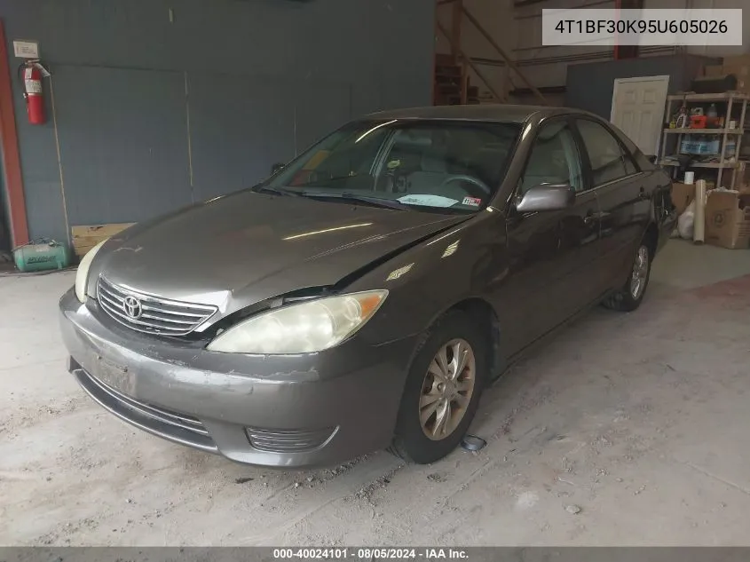 2005 Toyota Camry Le V6 VIN: 4T1BF30K95U605026 Lot: 40024101