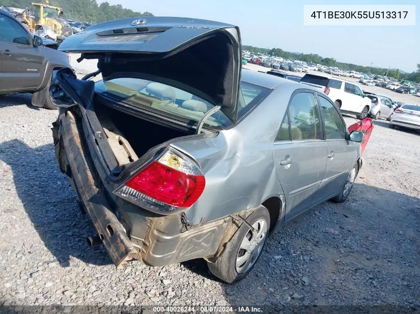 2005 Toyota Camry Le VIN: 4T1BE30K55U513317 Lot: 40026244