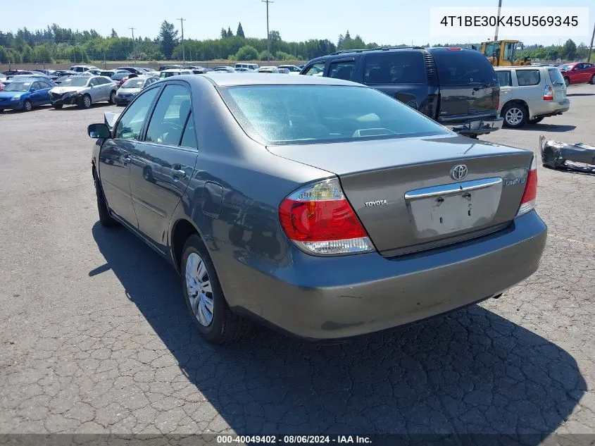 4T1BE30K45U569345 2005 Toyota Camry Le