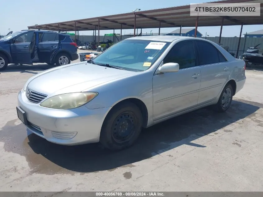 2005 Toyota Camry Le VIN: 4T1BE32K85U070402 Lot: 40056769