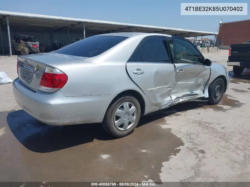 2005 Toyota Camry Le VIN: 4T1BE32K85U070402 Lot: 40056769