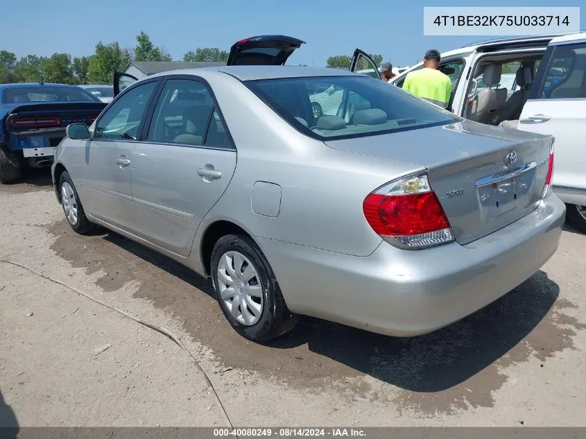 2005 Toyota Camry Le VIN: 4T1BE32K75U033714 Lot: 40080249