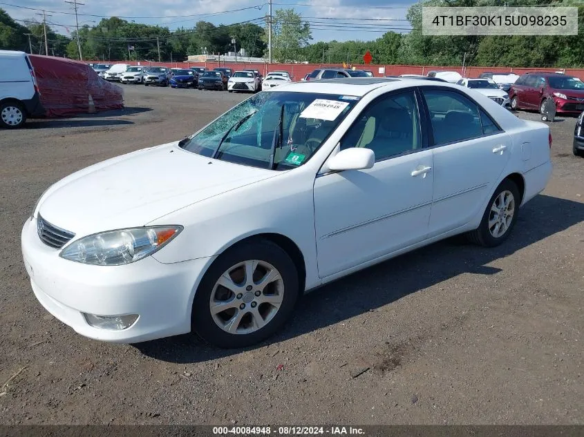 2005 Toyota Camry Xle V6 VIN: 4T1BF30K15U098235 Lot: 40084948