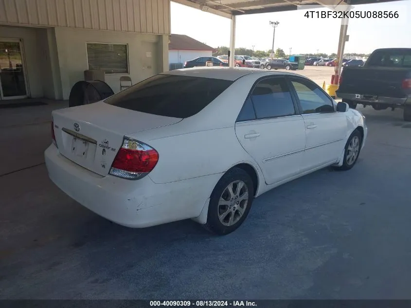 2005 Toyota Camry Xle V6 VIN: 4T1BF32K05U088566 Lot: 40090309