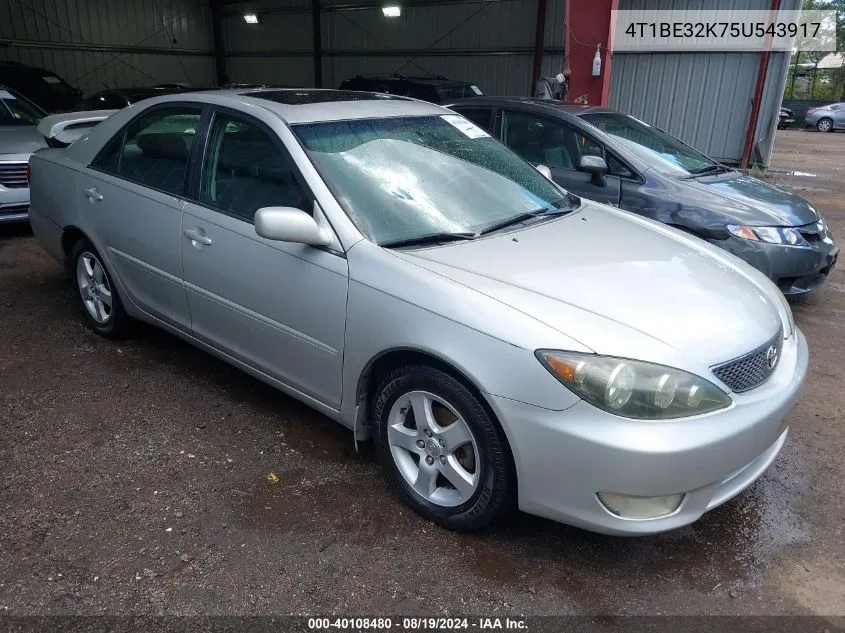 2005 Toyota Camry Se VIN: 4T1BE32K75U543917 Lot: 40108480