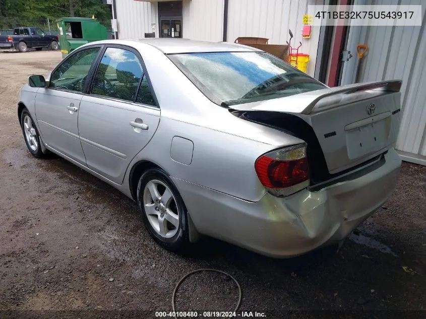 2005 Toyota Camry Se VIN: 4T1BE32K75U543917 Lot: 40108480