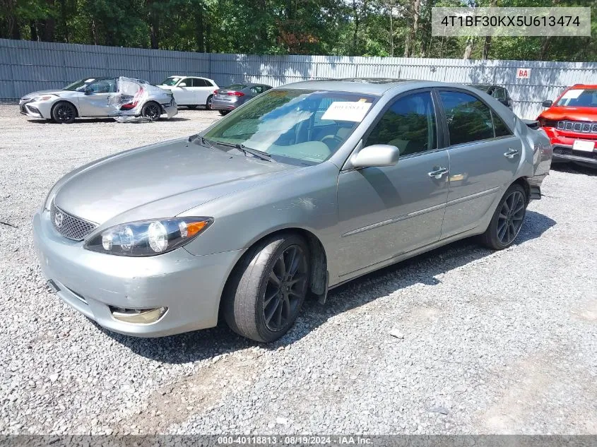 2005 Toyota Camry Le/Xle/Se VIN: 4T1BF30KX5U613474 Lot: 40118813