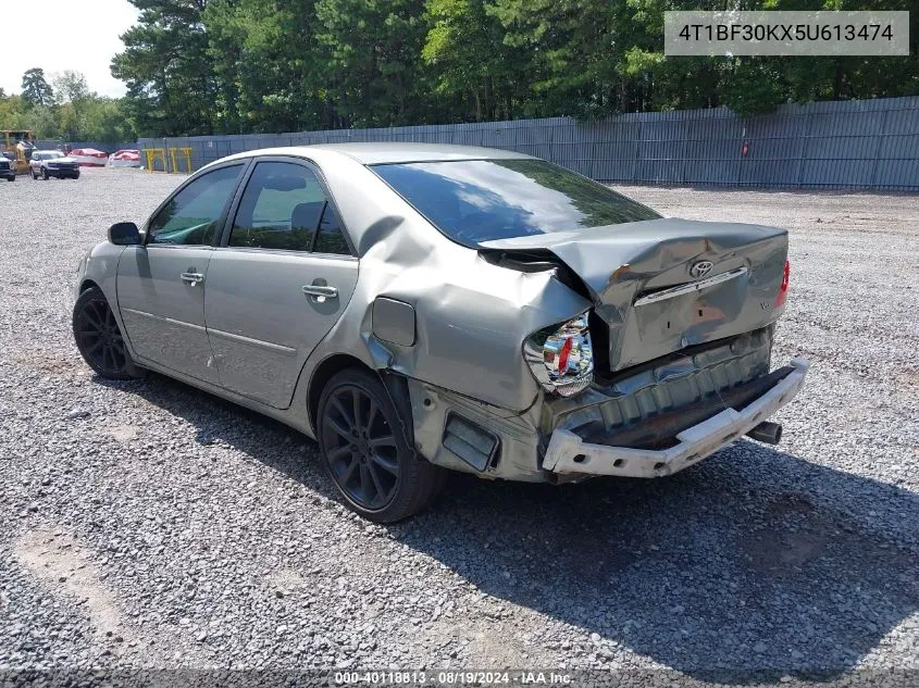 2005 Toyota Camry Le/Xle/Se VIN: 4T1BF30KX5U613474 Lot: 40118813