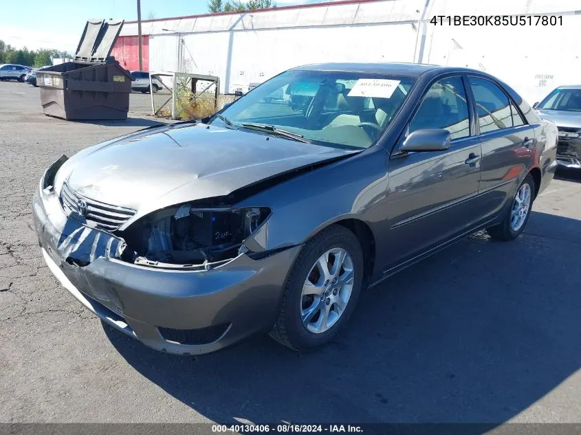 2005 Toyota Camry Xle VIN: 4T1BE30K85U517801 Lot: 40130406