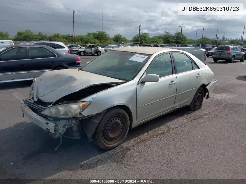 2005 Toyota Camry Le/Se/Std/Xle VIN: JTDBE32K850310723 Lot: 40136880