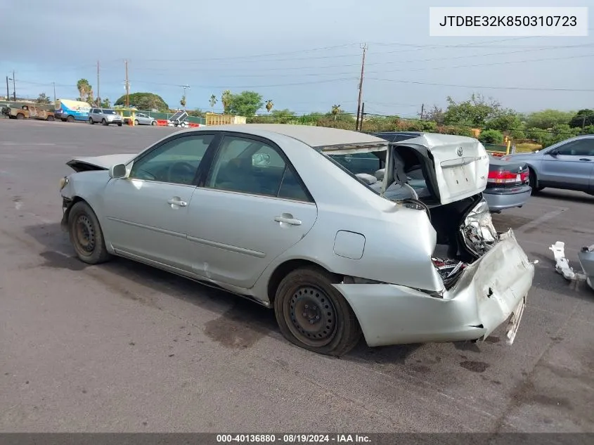 2005 Toyota Camry Le/Se/Std/Xle VIN: JTDBE32K850310723 Lot: 40136880