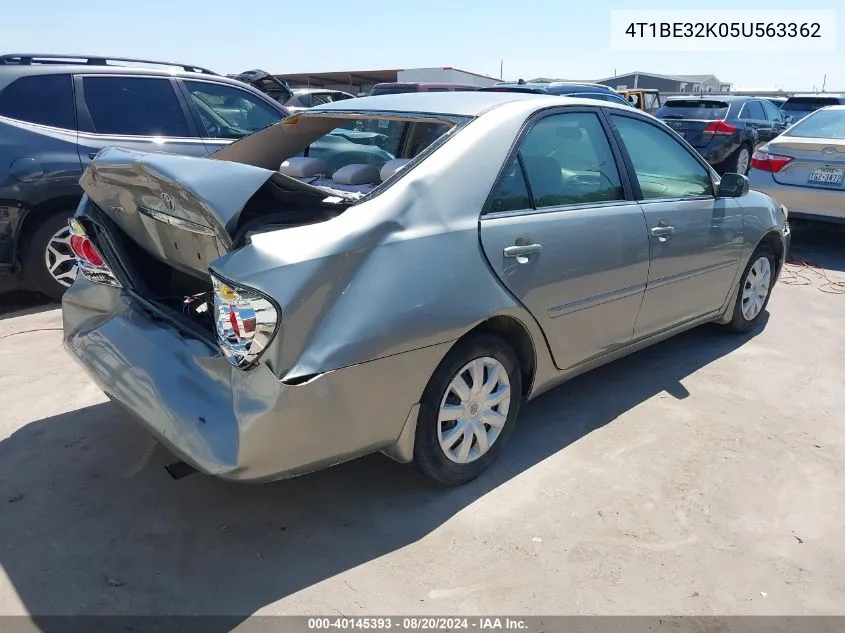 2005 Toyota Camry Le VIN: 4T1BE32K05U563362 Lot: 40145393