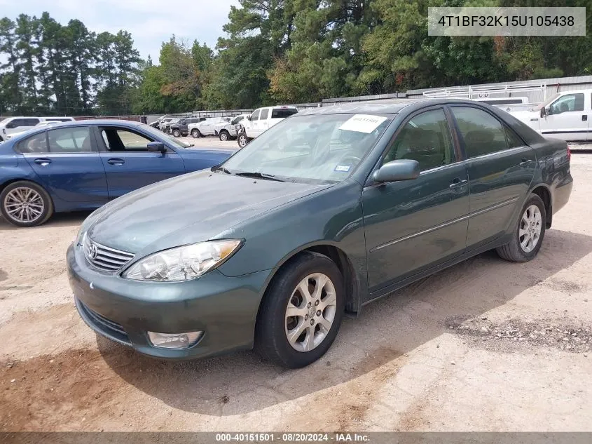 2005 Toyota Camry Xle V6 VIN: 4T1BF32K15U105438 Lot: 40151501