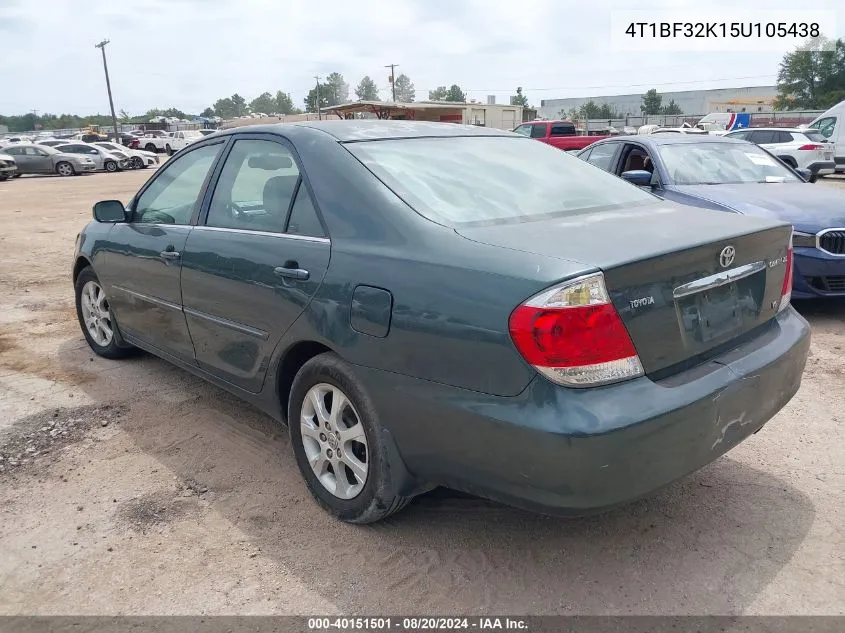 2005 Toyota Camry Xle V6 VIN: 4T1BF32K15U105438 Lot: 40151501