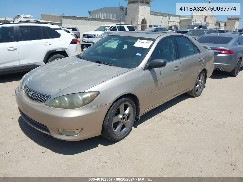 2005 Toyota Camry Se V6 VIN: 4T1BA32K75U037774 Lot: 40162357