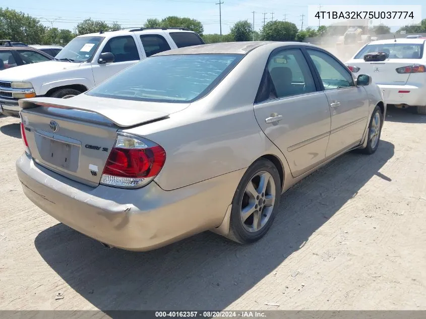 2005 Toyota Camry Se V6 VIN: 4T1BA32K75U037774 Lot: 40162357