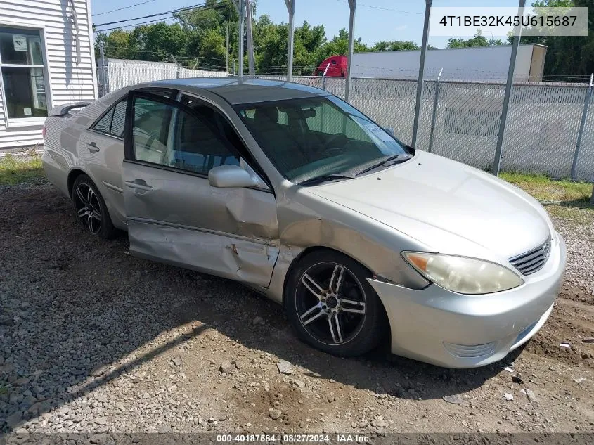 2005 Toyota Camry Le VIN: 4T1BE32K45U615687 Lot: 40187584