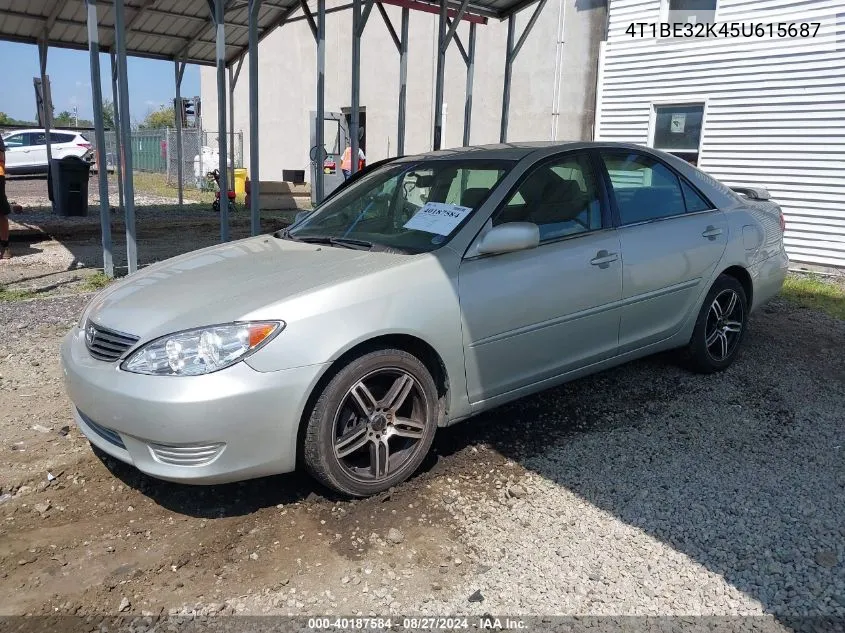 2005 Toyota Camry Le VIN: 4T1BE32K45U615687 Lot: 40187584