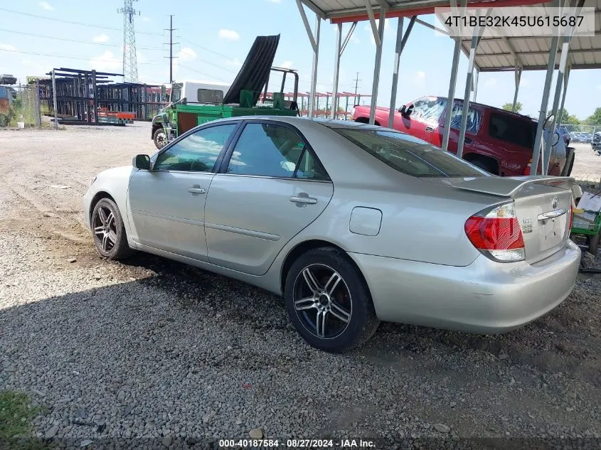 2005 Toyota Camry Le VIN: 4T1BE32K45U615687 Lot: 40187584