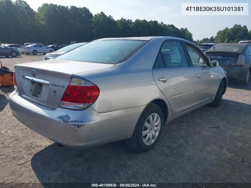 2005 Toyota Camry Le VIN: 4T1BE30K35U101381 Lot: 40188936