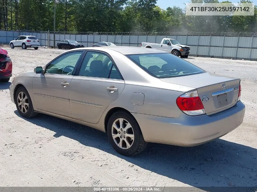 2005 Toyota Camry Xle V6 VIN: 4T1BF30K25U597142 Lot: 40193306