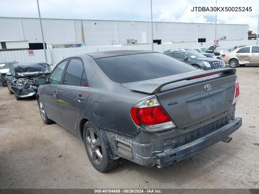 2005 Toyota Camry Se V6 VIN: JTDBA30KX50025245 Lot: 40194459