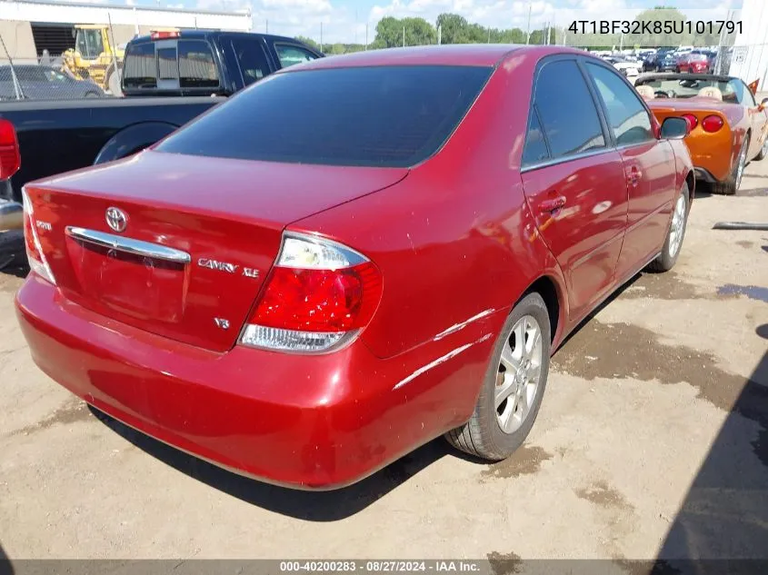 2005 Toyota Camry Xle V6 VIN: 4T1BF32K85U101791 Lot: 40200283