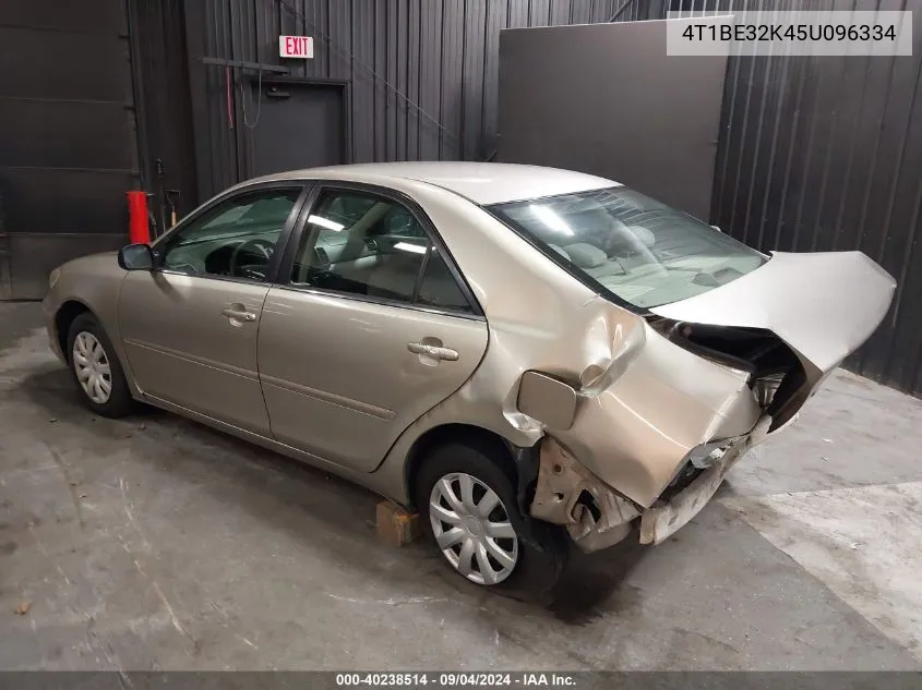 2005 Toyota Camry Le/Xle/Se VIN: 4T1BE32K45U096334 Lot: 40238514